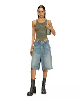 Женская футболка с открытой спиной Diesel, зеленый