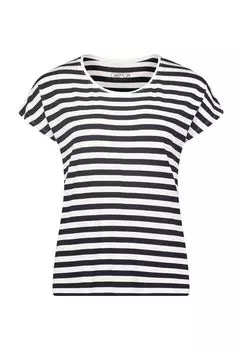 Женская футболка с овальным вырезом CARTOON, цвет 9812 Black/cream