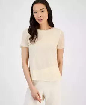 Женская футболка с пайетками Anne Klein, желтый