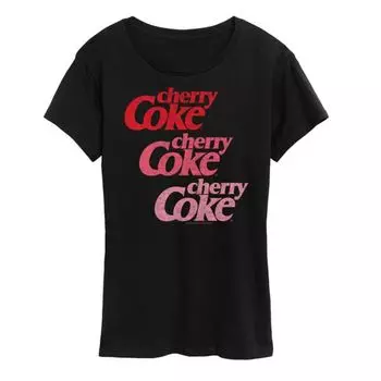 Женская футболка с повторяющимся градиентным логотипом Cherry Coke Licensed Character, черный