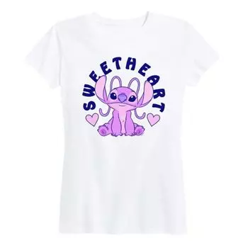 Женская футболка с принтом ангела и сердечком от Лило и Стич Disney, белый