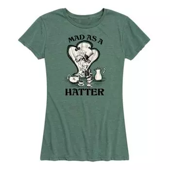 Женская футболка с принтом «Безумный как Шляпник» из «Алисы в стране чудес» Disney, зеленый