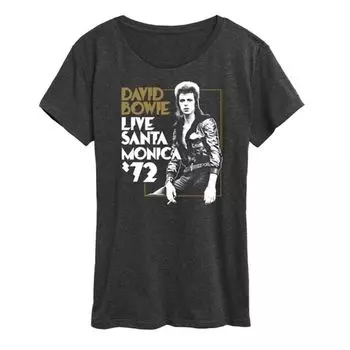 Женская футболка с принтом Bowie Santa Monica Licensed Character, серый