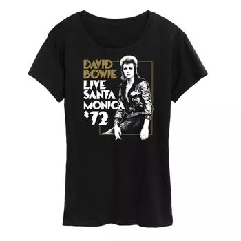 Женская футболка с принтом Bowie Santa Monica Licensed Character, черный