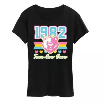 Женская футболка с принтом Care Bears 1982 Licensed Character, черный