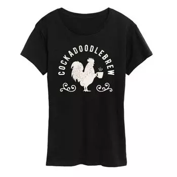 Женская футболка с принтом Cockadoodlebrew Licensed Character, черный