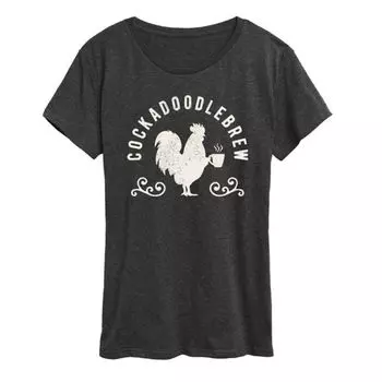 Женская футболка с принтом Cockadoodlebrew Licensed Character, серый