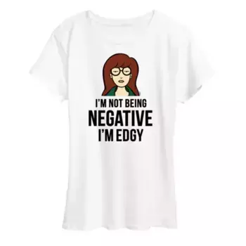 Женская футболка с принтом Daria Not Negative Licensed Character, белый