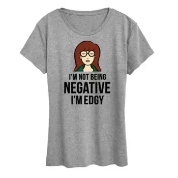 Женская футболка с принтом Daria Not Negative Licensed Character, серый