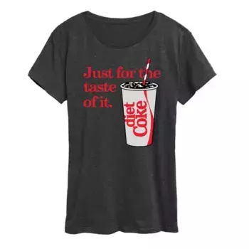 Женская футболка с принтом "Diet Coke для вкуса" Licensed Character, серый