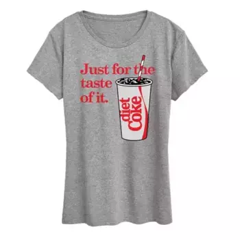 Женская футболка с принтом "Diet Coke для вкуса" Licensed Character, серый