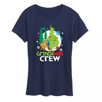 Женская футболка с принтом «Доктор Сьюз, маленький Гринч» и «Grinchmas Crew» Licensed Character, синий