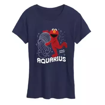 Женская футболка с принтом Elmo из "Улицы Сезам" в стиле Aquarius Licensed Character, синий