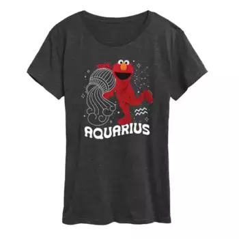 Женская футболка с принтом Elmo из "Улицы Сезам" в стиле Aquarius Licensed Character, серый