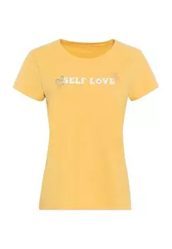 Женская футболка с принтом Garden Party с круглым вырезом Manguun, цвет Banana Cream