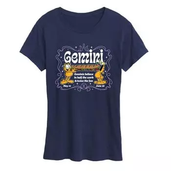 Женская футболка с принтом Garfield Gemini Licensed Character, синий