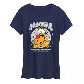 Женская футболка с принтом Гарфилда Водолея Licensed Character, синий