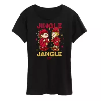 Женская футболка с принтом "Год без Санты" Jingle Jangle Licensed Character, черный