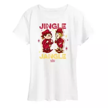 Женская футболка с принтом "Год без Санты" Jingle Jangle Licensed Character, белый