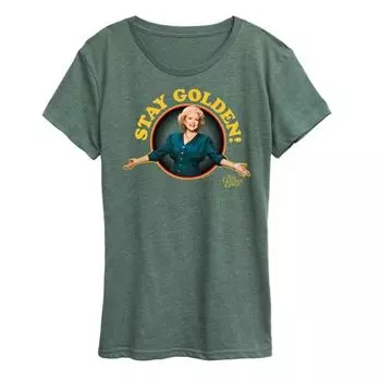 Женская футболка с принтом «Golden Girls Rose Stay Golden» Licensed Character, зеленый