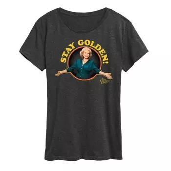 Женская футболка с принтом «Golden Girls Rose Stay Golden» Licensed Character, серый