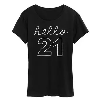 Женская футболка с принтом Hello 21 Licensed Character, черный