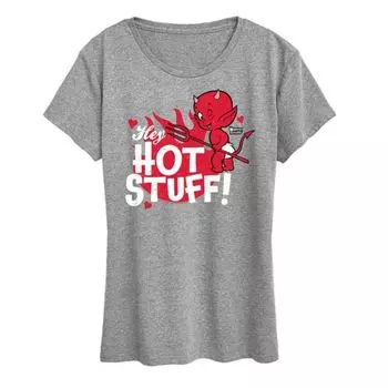 Женская футболка с принтом «hot stuff» Licensed Character, серый