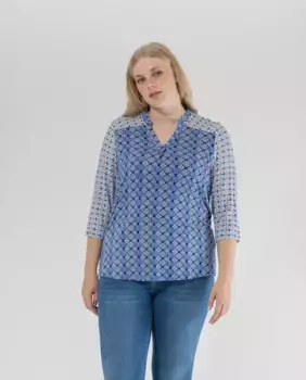 Женская футболка с принтом и французскими рукавами October, тёмно-синий