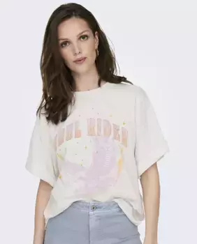 Женская футболка с принтом и коротким рукавом Only, белый