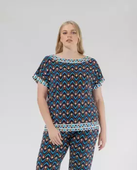 Женская футболка с принтом и короткими рукавами October, мультиколор