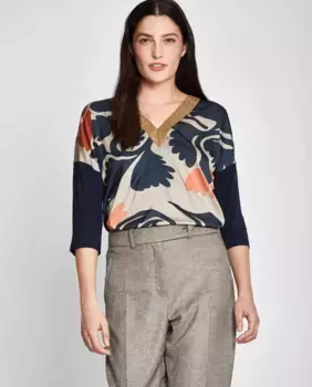 Женская футболка с принтом и V-образным вырезом Trucco, мультиколор