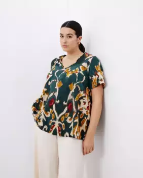 Женская футболка с принтом и V-образным вырезом Couchel, черный