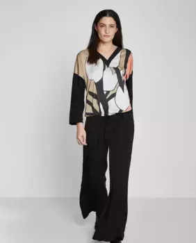 Женская футболка с принтом и V-образным вырезом Trucco, мультиколор