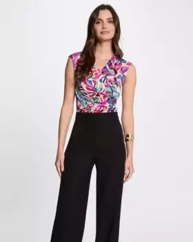 Женская футболка с принтом и вырезом «кроссовер» Morgan, многоцветный