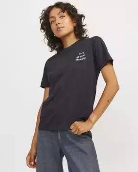 Женская футболка с принтом Jack & Jones, черный