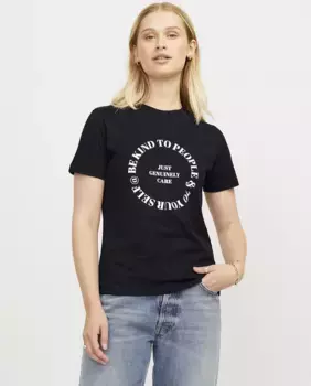 Женская футболка с принтом Jack & Jones, черный