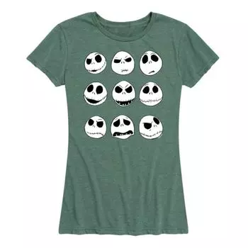 Женская футболка с принтом «Кошмар перед Рождеством» и изображением Джека Фейса Disney, зеленый