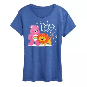 Женская футболка с принтом льва и медведями Care Bears Licensed Character, синий