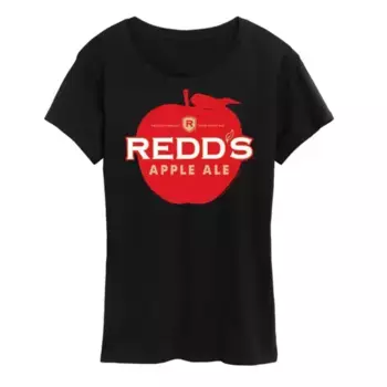 Женская футболка с принтом логотипа Redd's Apple Ale Licensed Character, черный