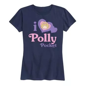 Женская футболка с принтом "Love" Polly Pocket, синий