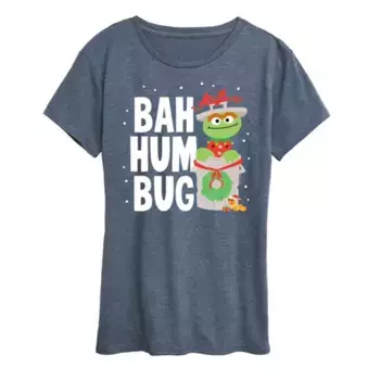 Женская футболка с принтом "Оскар — Ба! Хамство" из "Улицы Сезам" Licensed Character, синий