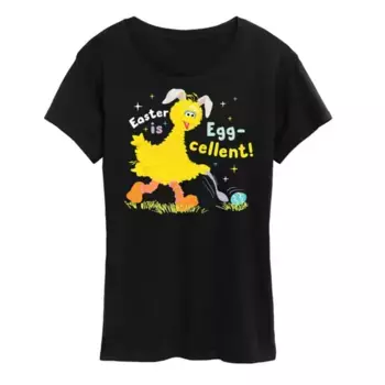 Женская футболка с принтом "Отличная" Big Bird из Улицы Сезам Licensed Character, черный