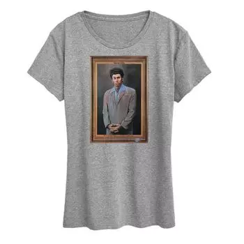 Женская футболка с принтом портрета Seinfeld Kramer Licensed Character, серый