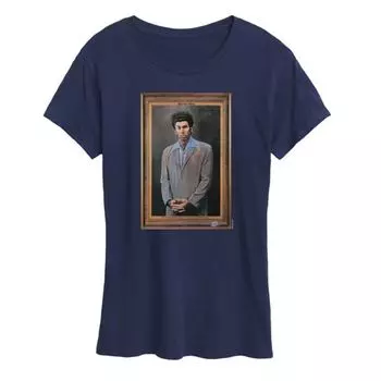 Женская футболка с принтом портрета Seinfeld Kramer Licensed Character, синий