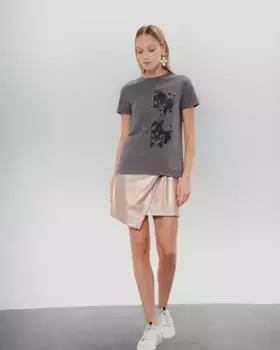 Женская футболка с принтом Promesas Dolores Promesas, темно-серый