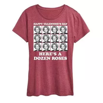 Женская футболка с принтом роз ко Дню святого Валентина от Golden Girls Licensed Character, красный