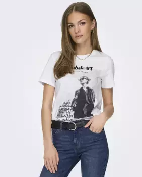 Женская футболка с принтом спереди Only, белый