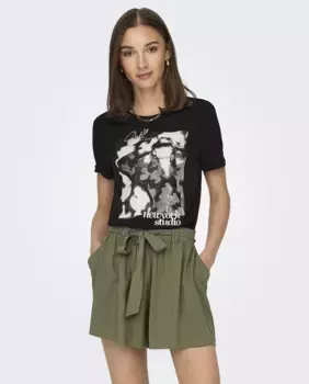 Женская футболка с принтом спереди Only, черный