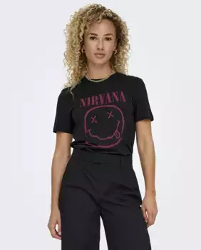 Женская футболка с принтом спереди Only, черный