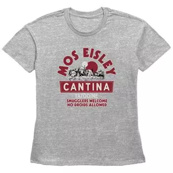 Женская футболка с принтом Star Wars Mos Eisley Cantina Tatooine Basic Fit Licensed Character, серый